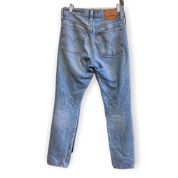 LEVI'S 501 High Rise Skinny Leg Button Fly Distressed Jeans Size 24 - Picture 4 of 16